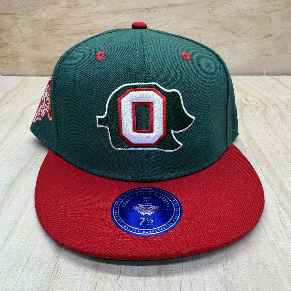 NEW Oakland Oaks Ebbets Field Flannels DNA Fitted Cap Hat Green sz 7 1/2